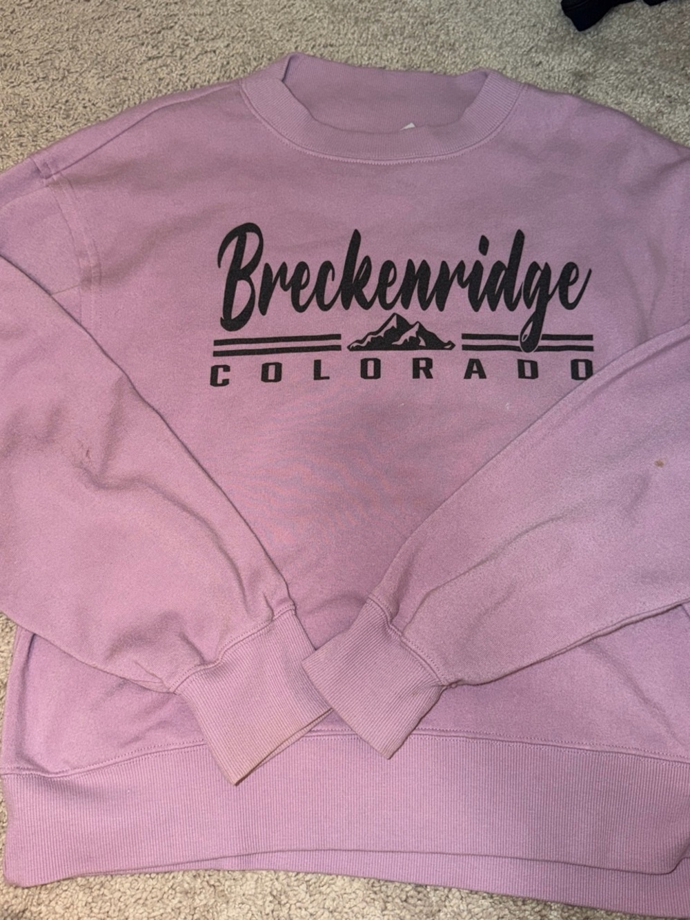 breckenridge Pink Crewneck Sweatshirt with Black Logo